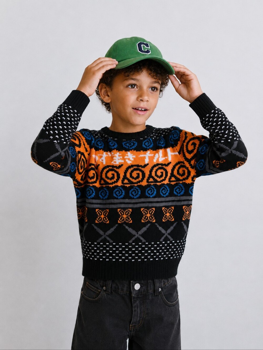 Vintage 2002 Naruto Sweater Kids Size 6 Anime Manga Y2K Graphic Knit